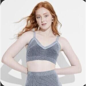 Wild Fable Heather Gray Knit bralette top